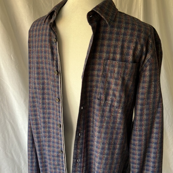 Thread & Cloth Mens S Long Sleeve Button down Shirt Navy Red Grey - Picture 12 of 16